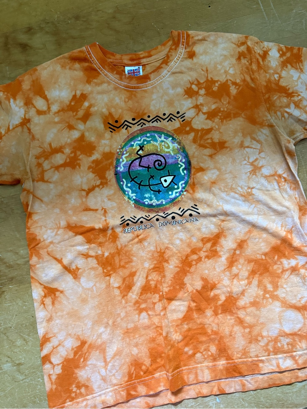 Vintage República Dominicana Tie Dye Tourist Tee Medium
